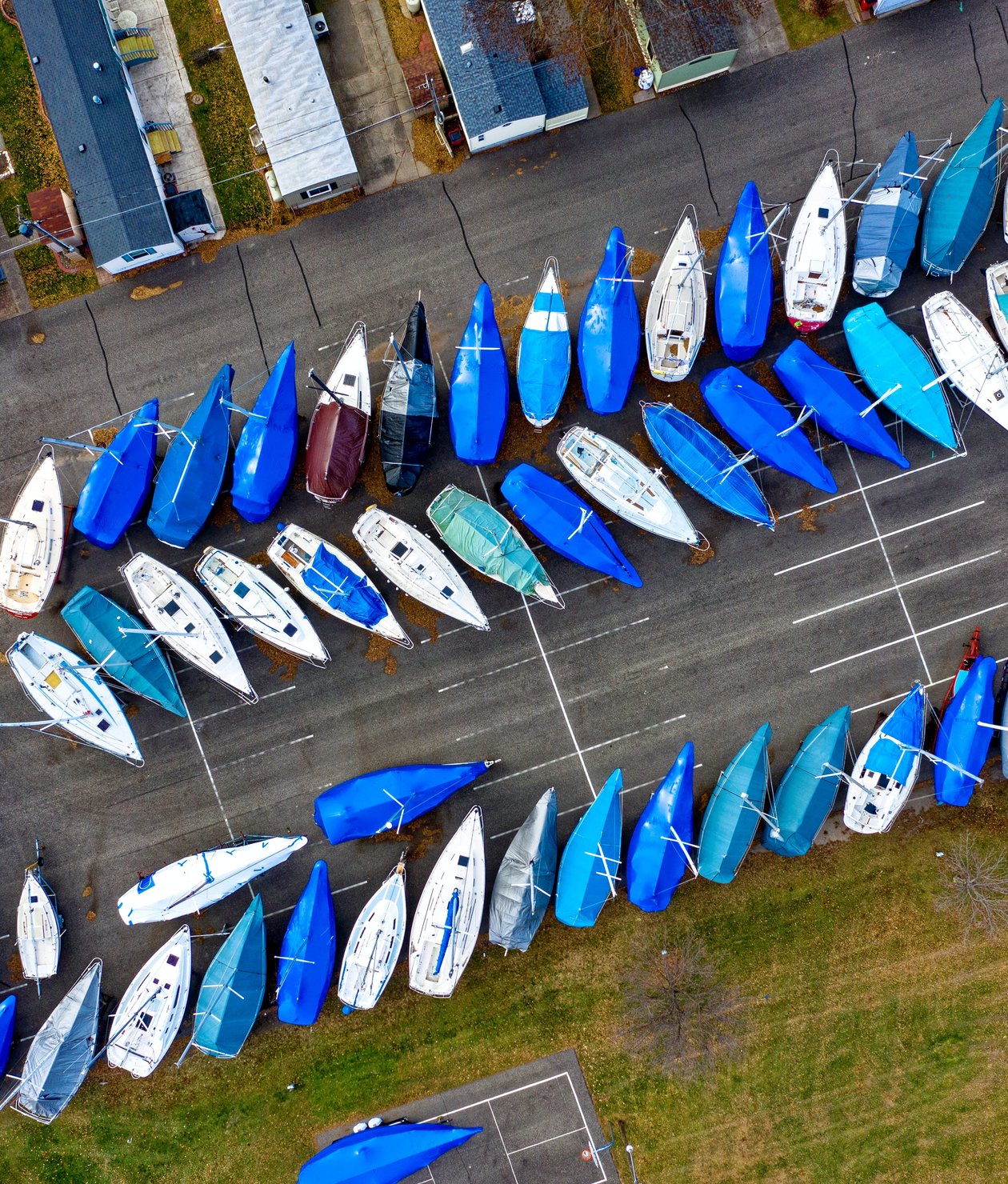 Boats in a lot