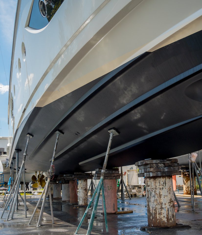 Underside of boat